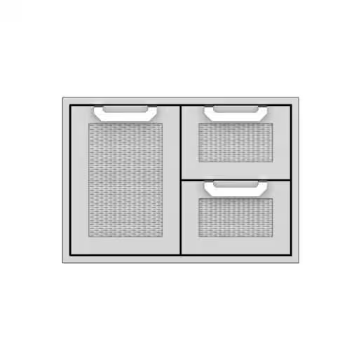 duttpack-37885 Hestan 30-Inch Double Drawer And Single Storage Door Combo - Steeletto - AGSDR30 - Image 1