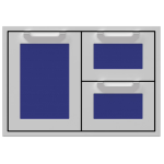 Hestan 30-Inch Double Drawer And Single Storage Door Combo - Prince - AGSDR30-BU