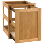 Pacific Teak Shaker 18-Inch Teak Wood Roll-Out Double Trash / Recycling Bin Drawer - POHDL-18S - Image 2