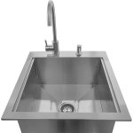 BBQGuys Signature 21-in Outdoor Rated Stainless Steel Drop-In Sink w/ Hot/Cold Faucet - Image 6