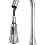 BBQGuys Signature Single Handle Pull-Down Gooseneck Hot/Cold Faucet - Brushed Nickel - BBQ-N88402-BN - Image 3