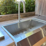 RCS Stainless Steel Farm House Outdoor Sink w/ Wire Grate and Cutting Board - RSNK3A
