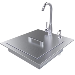 Sunstone 20-Inch ADA Compliant Single Sink W/ Cover & Hot/Cold Faucet - ADASK20