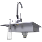 Sunstone 20-Inch ADA Compliant Single Sink W/ Cover & Hot/Cold Faucet - ADASK20 - Image 4
