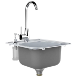 Sunstone 17 X 16 Outdoor Rated Stainless Steel Drop In Sink With Hot/Cold Faucet - A-SS17 - Image 2