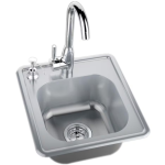 Sunstone 17 X 16 Outdoor Rated Stainless Steel Drop In Sink With Hot/Cold Faucet - A-SS17 - Image 3