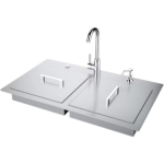 Sunstone 37-Inch ADA Compliant Double Sink W/ Covers & Hot/Cold Faucet - ADASK37