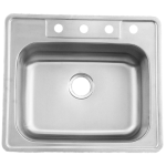 ADA Compliant 25 X 22 Stainless Steel Outdoor Sink with Huntington Brass Dual Spray European Style Pull Down Faucet and Strainer Basket - Image 2