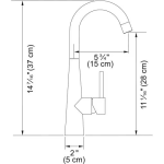 Franke Steel 14.4 Inch Single Handle Swivel Spout Kitchen Prep / Bar Faucet in Gold - STL-BR-GLD - Image 2