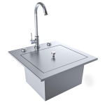 Sunstone 15-in Texan Series Drop-In Bar Sink w/ Faucet & Basin Cover - TEX-15SK