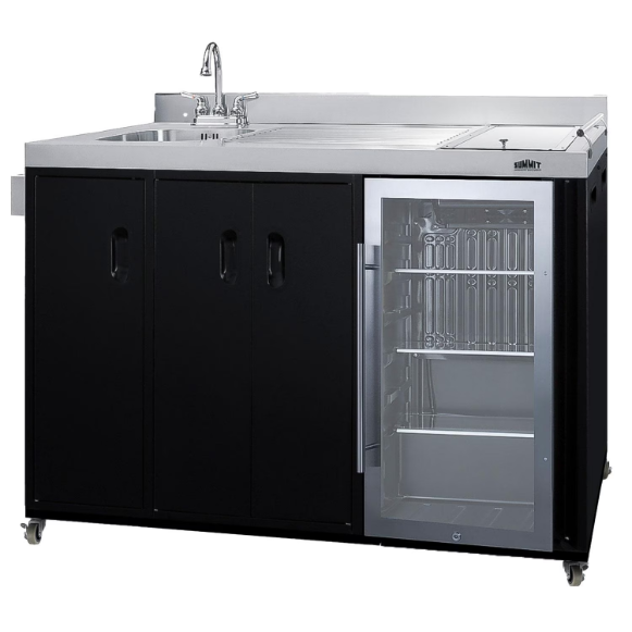 duttpack-38440 Summit Portable Outdoor Glass Door Kitchenette Beverage Cooler - Left Hinge - CK54OSLG - Image 1