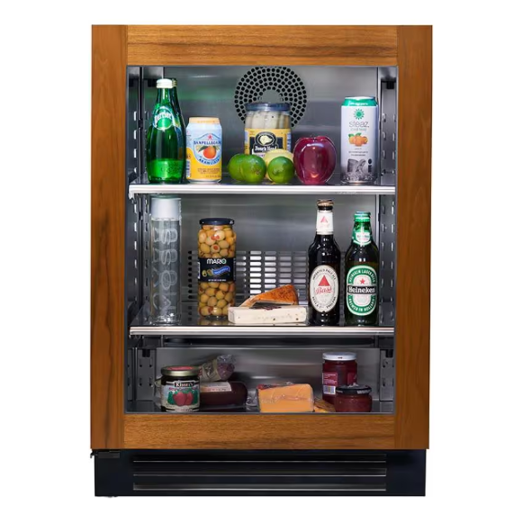 duttpack-38784 True 24 Inch 5.6 Cu. Ft. Left Hinge Glass Door Outdoor Refrigerator - Overlay Ready - TUR-24-L-OG-C - Image 1