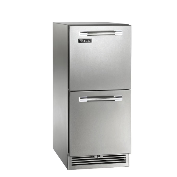 duttpack-39018 Perlick 15-Inch Signature Series Stainless Steel Drawer Outdoor Refrigerator - HP15RO-4-5 - Image 1