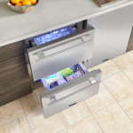 True ADA Height 24 Inch 5 Cu. Ft. Outdoor Refrigerator Drawers - Matte Black w/ Brass Handles - TURADA-24-D-A~027-H01 - Image 4