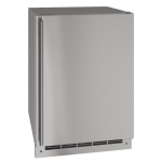 U-Line 24-Inch 5.4 Cu. Ft. Outdoor Rated Solid Door Refrigerator - Stainless Steel - UORE124-SS01A