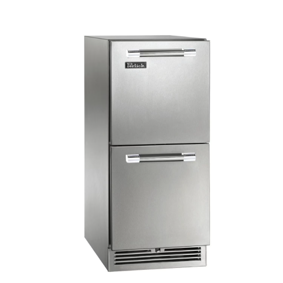 duttpack-39219 Perlick 15-Inch Signature Series Stainless Steel Drawer Outdoor Refrigerator w/ Door Lock - HP15RO-4-5DL - Image 1