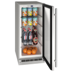 U-Line 15-Inch 3.1 Cu. Ft. Outdoor Rated Solid Door Refrigerator w/ Lock- Stainless Steel - UORE115-SS31A - Image 3