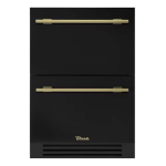 True 24 Inch 5.4 Cu. Ft. Outdoor Refigerator Drawer - Matte Black w/ Brass Handles - TUR-24D-OP-C~DSK-027-H01