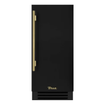 True 15 Inch 3.14 Cu. Ft. Right Hinge Outdoor Refigerator - Matte Black w/ Brass Handles - TUR-15-R-OP-C~DSK-027-H01