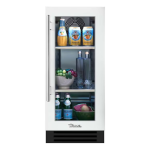 True 15 Inch 3.14 Cu. Ft.Right Hinge Glass Door Outdoor Refigerator - Matte White w/ Stainless Steel Handles - TUR-15-R-OG-C~DSK-030-H04
