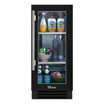 True 15 Inch 3.14 Cu. Ft. Right Hinge Glass Door Outdoor Refigerator - Matte Black w/ Stainless Steel Handles - TUR-15-R-OG-C~DSK-027-H04