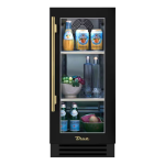 True 15 Inch 3.14 Cu. Ft. Right Hinge Glass Door Outdoor Refigerator - Matte Black w/ Brass Handles - TUR-15-R-OG-C~DSK-027-H01