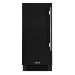 True 15 Inch 3.14 Cu. Ft. Left Hinge Outdoor Refigerator - Matte Black w/ Stainless Steel Handles - TUR-15-L-OP-C~DSK-027-H04