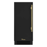 True 15 Inch 3.14 Cu. Ft. Left Hinge Outdoor Refigerator - Matte Black w/ Brass Handles - TUR-15-L-OP-C~DSK-027-H01