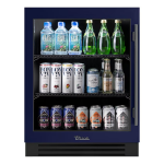 True ADA Height 24 Inch 5 Cu. Ft. Left Hinge Glass Door Outdoor Refrigerator - Cobalt w/ Pewter Handles - TURADA-24-LG-A~078-H05