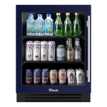 True ADA Height 24 Inch 5 Cu. Ft. Left Hinge Glass Door Outdoor Refrigerator - Cobalt w/ Stainless Steel Handles - TURADA-24-LG-A~078-H04