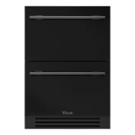 True ADA Height 24 Inch 5 Cu. Ft. Outdoor Refrigerator Drawers - Matte Black w/ Pewter Handles - TURADA-24-D-A~027-H05