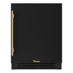 True ADA Height 24 Inch 5 Cu. Ft. Right Hinge Outdoor Refrigerator - Matte Black w/ Brass Handles - TURADA-24-RS-A~027-H01