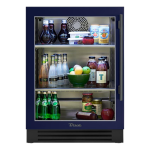 True 24 Inch 5.6 Cu. Ft. Left Hinge Glass Door Outdoor Refrigerator - Cobalt w/ Pewter Handles - TUR-24-L-OG-C~DSK-078-H05