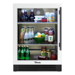 True 24 Inch 5.6 Cu. Ft. Left Hinge Glass Door Outdoor Refrigerator - Matte White w/ Pewter Handles - TUR-24-L-OG-C~DSK-030-H05