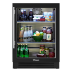 True 24 Inch 5.6 Cu. Ft. Right Hinge Glass Door Outdoor Refrigerator - Matte Black w/ Stainless Steel Handles - TUR-24-R-OG-C~DSK-027-H04