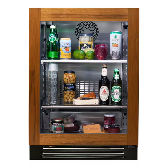 duttpack-39600 True 24 Inch 5.6 Cu. Ft. Right Hinge Glass Door Outdoor Refrigerator - Overlay Ready - TUR-24-R-OG-C - Image 1