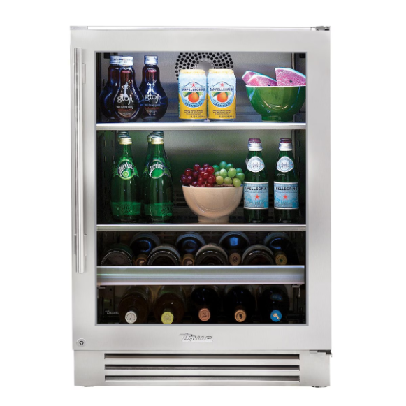 duttpack-39690 True 24 Inch 13 Bottle 147 Can Right Hinge Glass Door Outdoor Beverage Center - Stainless Steel - TBC-24-R-SG-C - Image 1