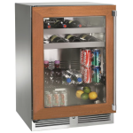 Perlick 24-Inch Signature Series Stainless Steel Panel Ready Glass Door Outdoor Beverage Center w/ Door Lock - Left Hinged - HP24BO-4-4LL - Image 2