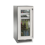 Perlick 15-Inch Signature Series Stainless Steel Panel Ready Glass Door Outdoor Beverage Center w/ Door Lock - Left Hinged - HP15BO-4-4LL - Image 2