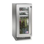 Perlick 15-Inch Signature Series Stainless Steel Glass Door Outdoor Beverage Center w/ Door Lock - Left Hinged - HP15BO-4-3LL
