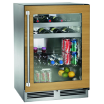 Perlick 24-Inch Signature Series Marine & Coastal Series Stainless Steel Panel Ready Glass Door Outdoor Beverage Center - Right Hinge - HP24BM-4-4R