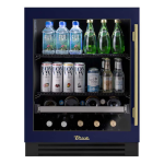 True ADA Height 24 Inch 105 Can 12 Bottle Left Hinge Glass Door Outdoor Beverage Center - Cobalt w/ Brass Handle - TUBADA-24-LG-A~078-H01