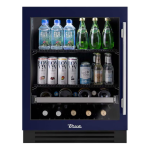 True ADA Height 24 Inch 105 Can 12 Bottle Left Hinge Glass Door Outdoor Beverage Center - Cobalt w/ Stainless Steel Handle - TUBADA-24-LG-A~078-H04