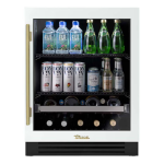True ADA Height 24 Inch 105 Can 12 Bottle Right Hinge Glass Door Outdoor Beverage Center - Matte White w/ Brass Handle - TUBADA-24-RG-A~030-H01