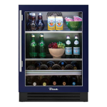 True 24 Inch 147 Can 13 Bottle Right Hinge Glass Door Outdoor Beverage Center - Cobalt w/ Stainless Steel Handle - TBC-24-R-OG-C~DSK-078-H04
