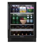 True 24 Inch 147 Can 13 Bottle Right Hinge Glass Door Outdoor Beverage Center - Matte Black w/ Pewter Handle - TBC-24-R-OG-C~DSK-027-H05