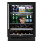 True 24 Inch 147 Can 13 Bottle Right Hinge Glass Door Outdoor Beverage Center - Matte Black w/ Stainless Steel Handle - TBC-24-R-OG-C~DSK-027-H04