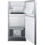 Summit Commercial 62 Lb. 15-Inch Outdoor Rated Clear Ice Maker With Gravity Drain - Stainless Steel - BIM68OSGDR - Image 3