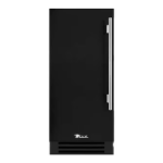True 15 Inch 85 Lb. Left Hinge Outdoor Ice Maker - Matte Black w/ Stainless Steel Handle - TUI-15-L-OP-D~DSK-027-H04