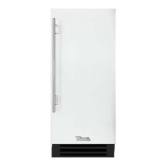 True 15 Inch 85 Lb. Right Hinge Outdoor Ice Maker - Matte White w/ Stainless Steel Handle - TUI-15-R-OP-D~DSK-030-H04